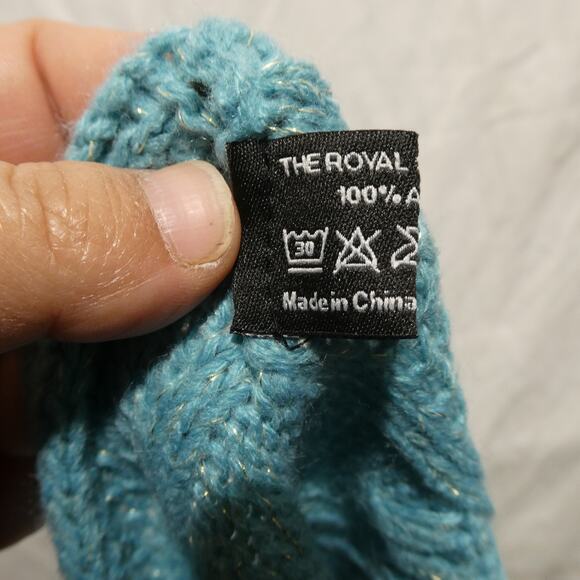 The Royal Standard knit‎ boot cuff with matching infinity scarf teal with gold - Picture 4 of 7